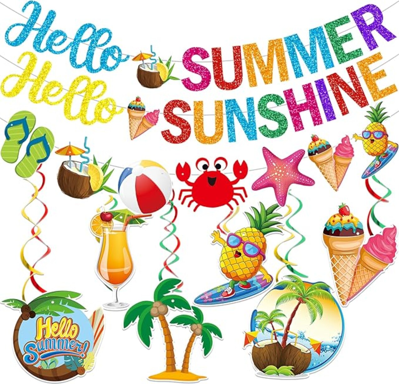 Hello Summer Banner Hello Summer Party Decorations End of School Year Party Decorations Last Day of School Banner Schools Out for Summer Decorations Last Day of School Decorations